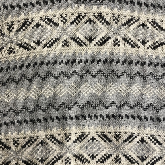 Abercrombie & Fitch Fair Isle Shawl Collar Pullover Chunky Grandpa Sweater Sz M - Picture 4 of 9